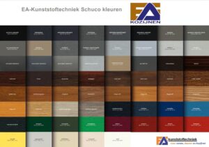 beschikbare RAL kleuren van EA-Kozijnen