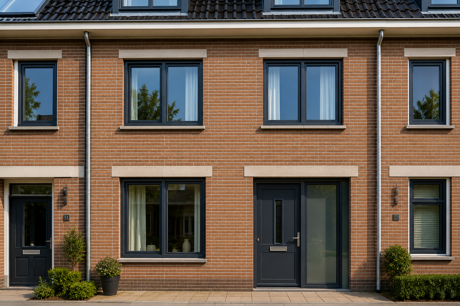Kunststof kozijnen in een rijtjeswoning