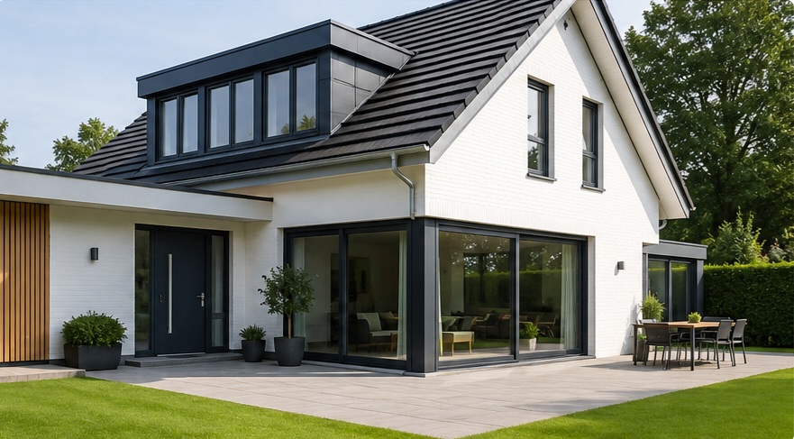 Woning met Schüco kozijnen deuren en schuifpui